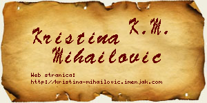 Kristina Mihailović vizit kartica